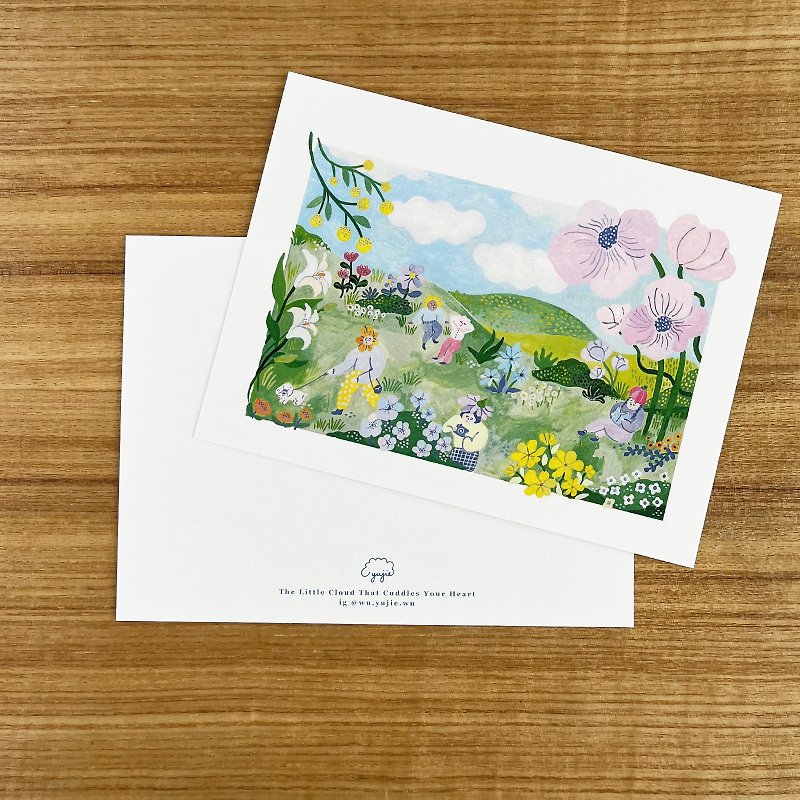 postcard spring flower outing - การ์ด/โปสการ์ด - กระดาษ ขาว
