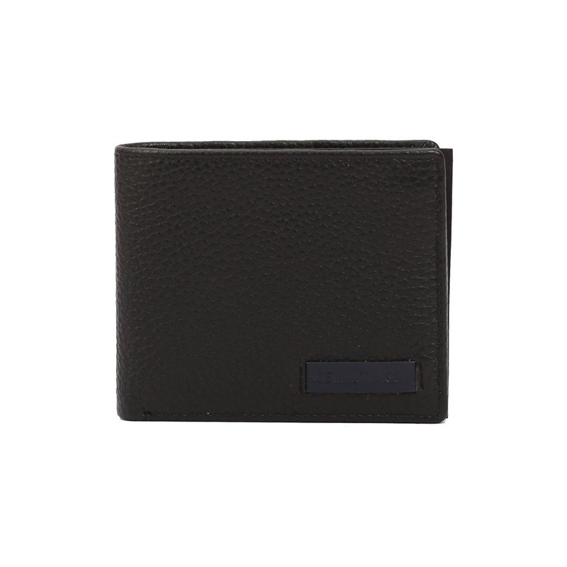 CERRUTI 1881 限量2折  頂級小牛皮4卡短夾 全新專櫃展示品 - 錢包/皮夾/長短夾 - 真皮 黑色