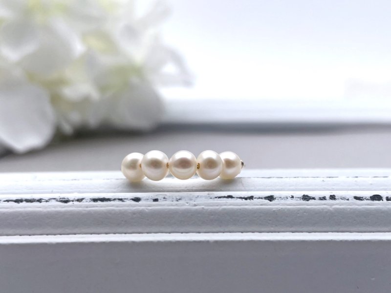 Freshwater pearl wire ring - General Rings - Pearl White