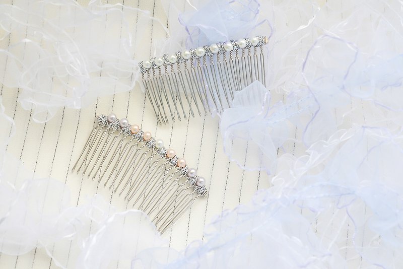 Glass Pearl Hair Fork/ Hair Insert/ Hairbrush - Hair Accessories - Other Metals Silver