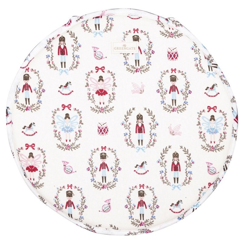 【新品】丹麥GreenGate Cindarella white 圓形椅墊 38cm - 枕頭/抱枕 - 棉．麻 粉紅色