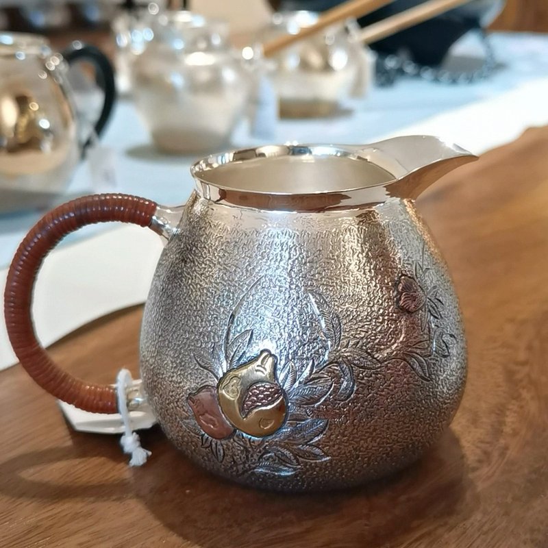 尚幀品 石榴純銀公道杯 銀茶海 純銀9999純手工 200cc - 茶壺/茶杯/茶具 - 純銀 