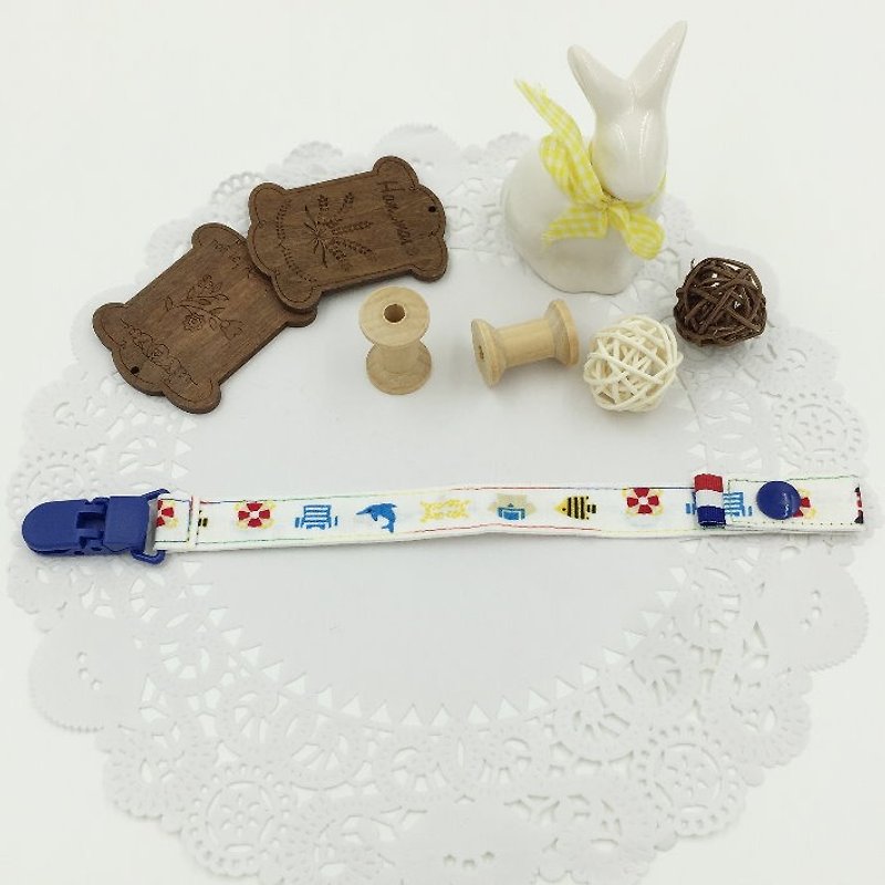 A56-Handmade clip-on pacifier chain pacifier clip full moon gift toy chain can be made vanilla pacifier full moon - ขวดนม/จุกนม - ผ้าฝ้าย/ผ้าลินิน 