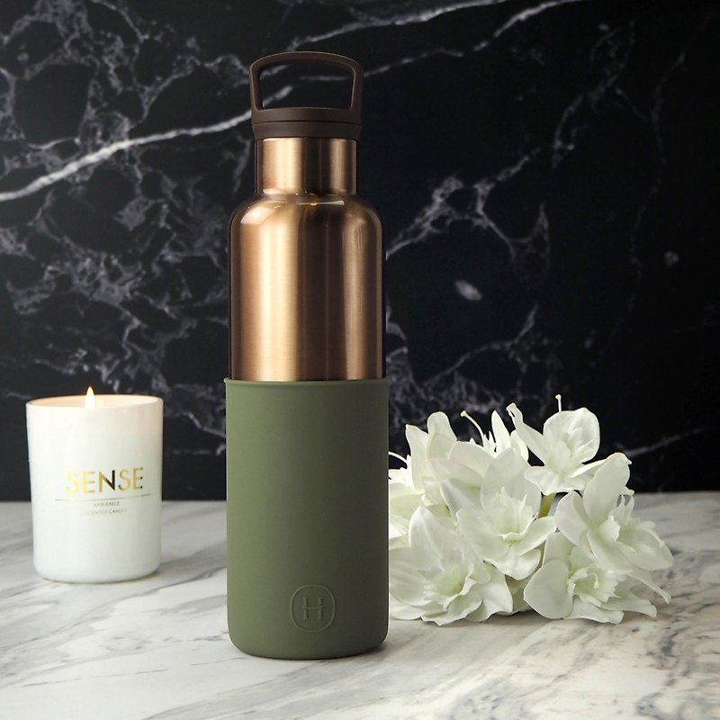 BRONZE GOLD- Seaweed Green | HYDY vacuum insulated thermal water bottle. - Pitchers - Other Metals Gold