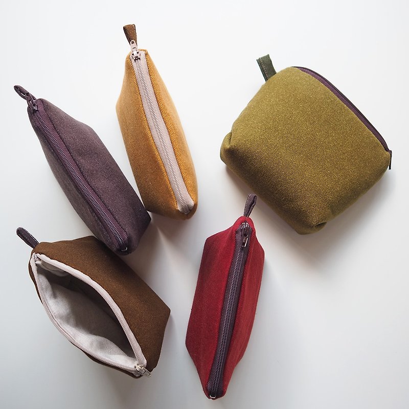 Hand-made warm soft micro triangle sundries bag / storage bag- Linen gray series - กล่องดินสอ/ถุงดินสอ - ผ้าฝ้าย/ผ้าลินิน หลากหลายสี