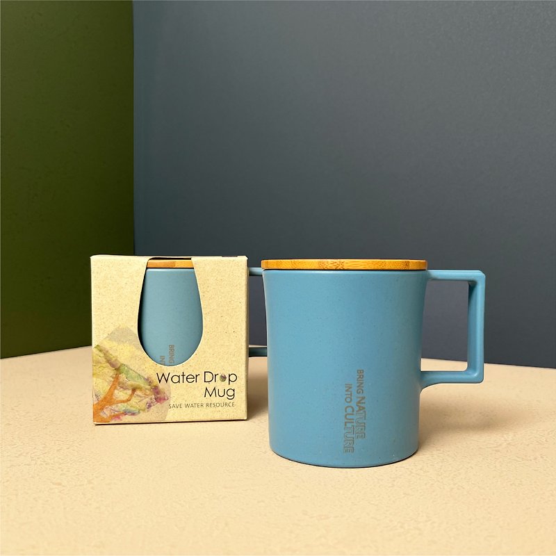 [Buy One Get One Free] TRUEGRASSES Recyclable Eco-friendly Plastic Real Rice Water Drop Cup Blue + Blue - Mugs - Eco-Friendly Materials Blue