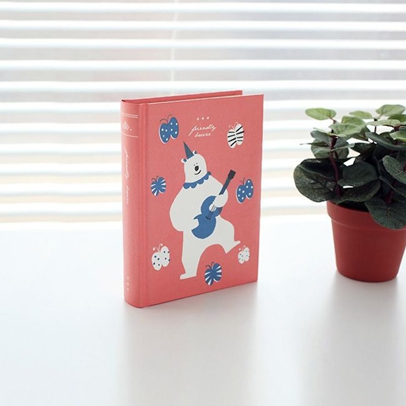 森林漫步精裝條紋筆記本(S)B-大熊,LWK32212 - 筆記簿/手帳 - 紙 粉紅色