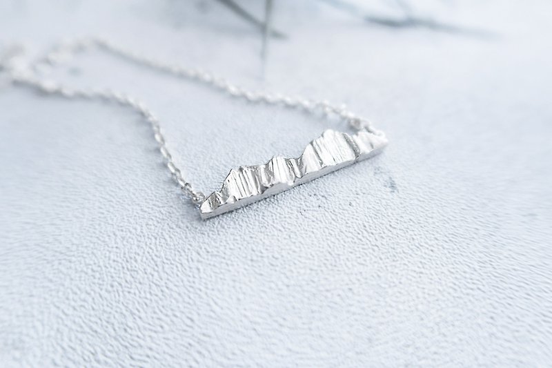 925純銀 冰山 礦石 項鍊 長鍊 短鍊 鎖骨鍊 免費送禮包裝 - 項鍊 - 純銀 銀色