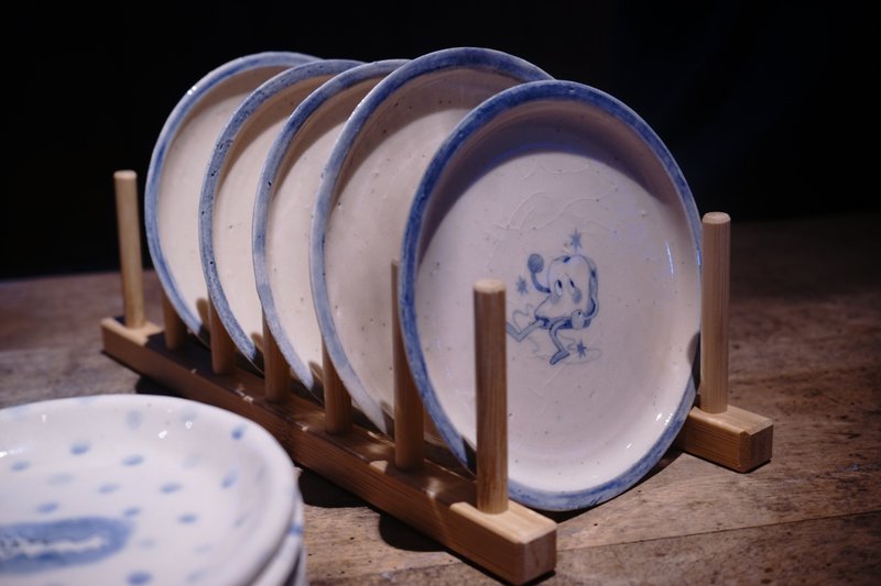 Customized pottery | Hand-drawn blue and white painted plate | Please message us before placing an order - Plates & Trays - Pottery Blue