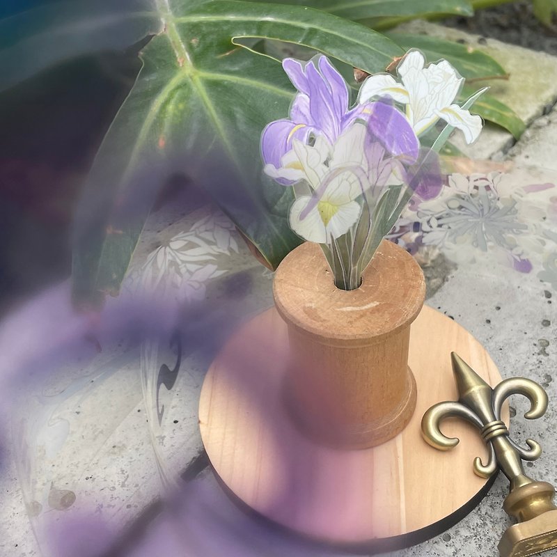 愛的使者 / 5.0cm 鳶尾花 植物 亮面PET紙膠帶 霓光 - 紙膠帶 - 塑膠 紫色