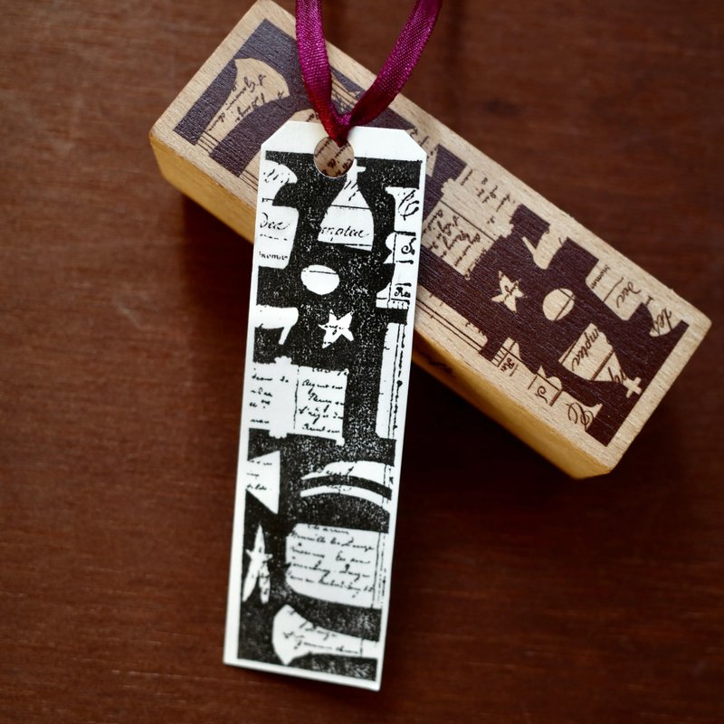 【什物】聖誕節新品 | 字影書籤 Vintage Script | 長條印章 - 印章/印台 - 木頭 咖啡色