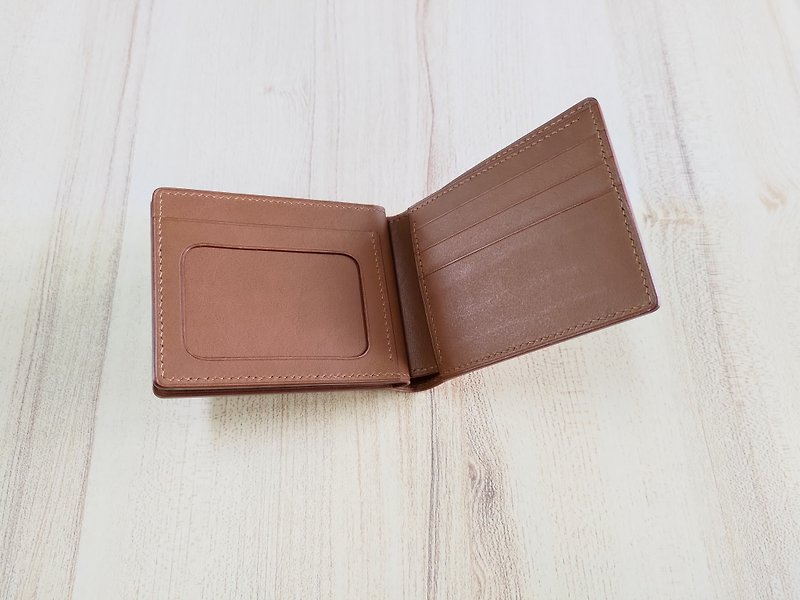 Short Clip Classic Short Clip Leather Fully Hand Sewn - Wallets - Genuine Leather 