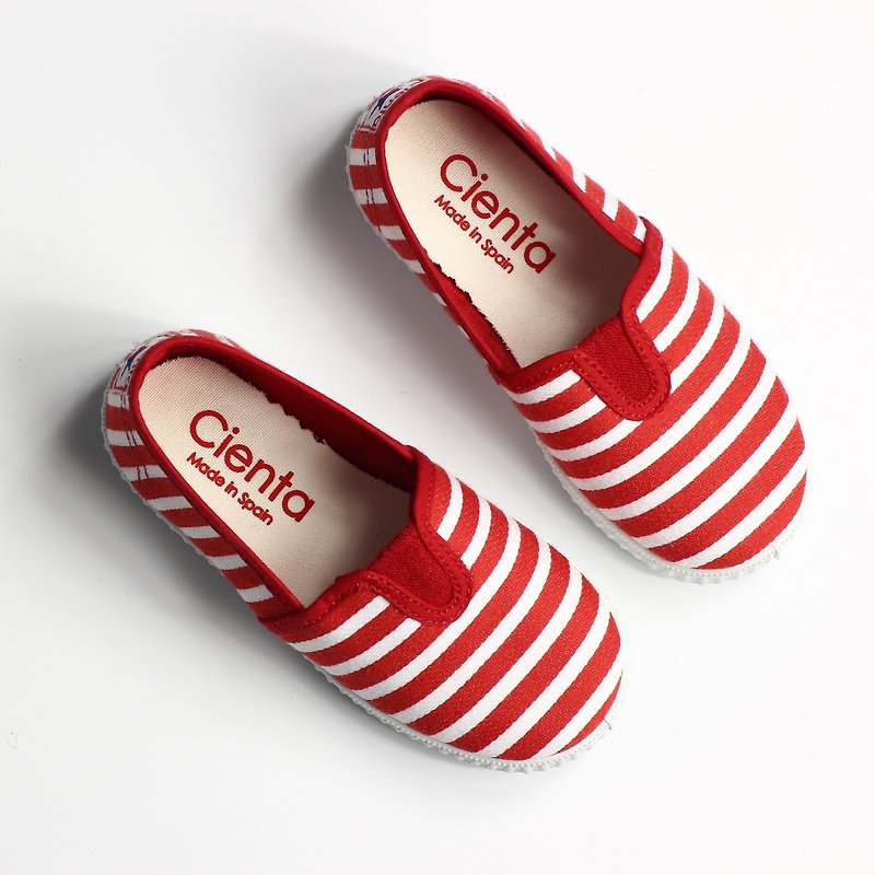 Spanish national red canvas shoes CIENTA 54095 02 children, child size - รองเท้าเด็ก - ผ้าฝ้าย/ผ้าลินิน สีแดง