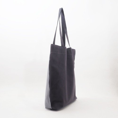 double handle tote（パープルグレー×グレー）/人工皮革/ユニセックス