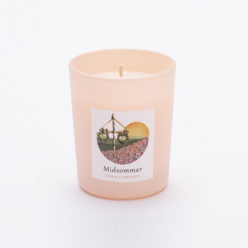 Vana Candles【Midsommar】Premium Natural Wax Candle - Madagascar Jasmine 75g - Candles & Candle Holders - Wax Pink