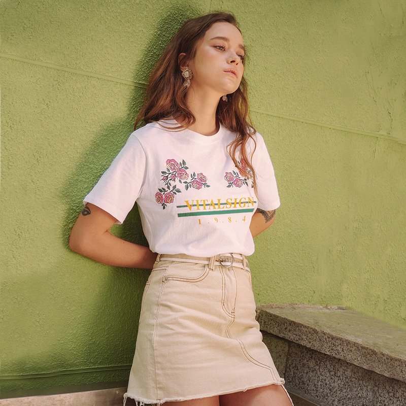 VITALSIGN Ivory Vintage Skirt - 裙子/長裙 - 棉．麻 白色