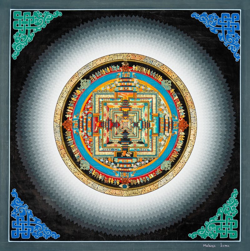 Buddhist Mandala Kalachakra Intricate beauty of handcrafted mandala - Wall Décor - Other Materials Multicolor