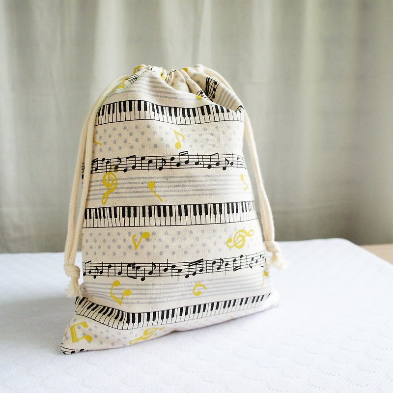 Lovely [key note TN notepad pocket bag pocket] can hold long clips with lining - Toiletry Bags & Pouches - Cotton & Hemp White