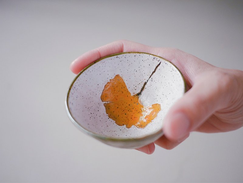 小茶杯・銀杏系列 - 茶壺/茶杯/茶具 - 陶 黃色