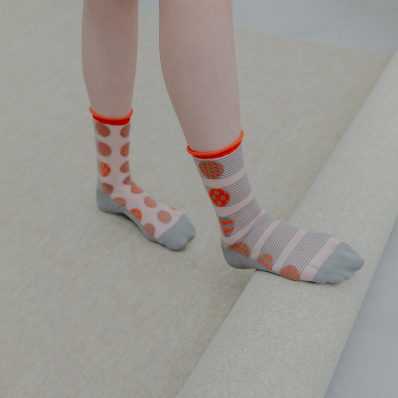 オア カレイドスコープ・or_kaleidoscope / organic cotton  /socks - 襪子 - 棉．麻 橘色