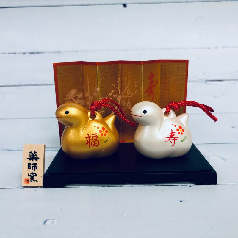 Cai Yao attracts good fortune and longevity, snake-luck and longevity-gold and silver soil bell-zodiac mascot (year of the snake), rebirth, good luck, and wealth - ตุ๊กตา - ดินเผา 