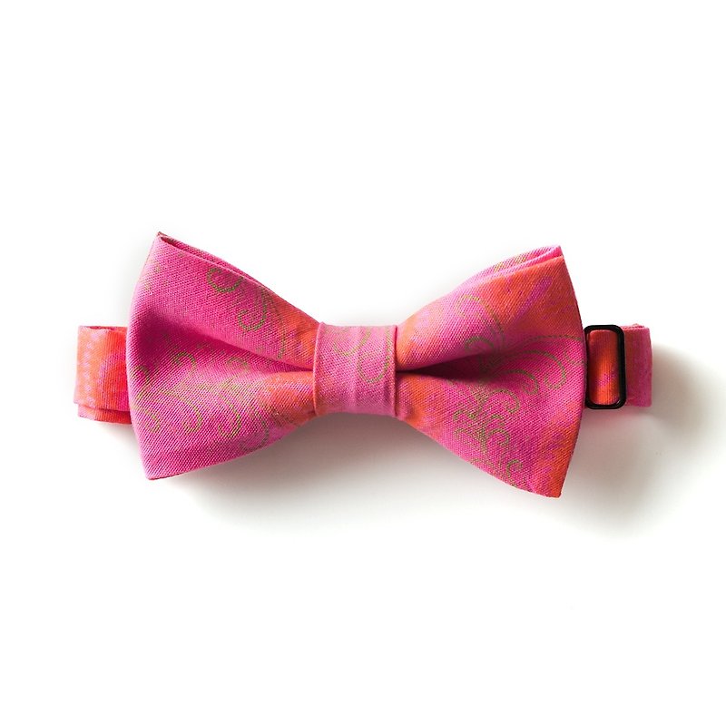 NEON PINK FEATHER BOW TIE - Ties & Tie Clips - Cotton & Hemp Pink