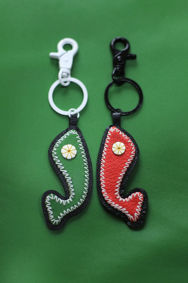 真皮系列 | 原創設計 全手縫 | 游魚 | 鑰匙扣 吊飾 | - 吊飾/掛飾 - 真皮 多色