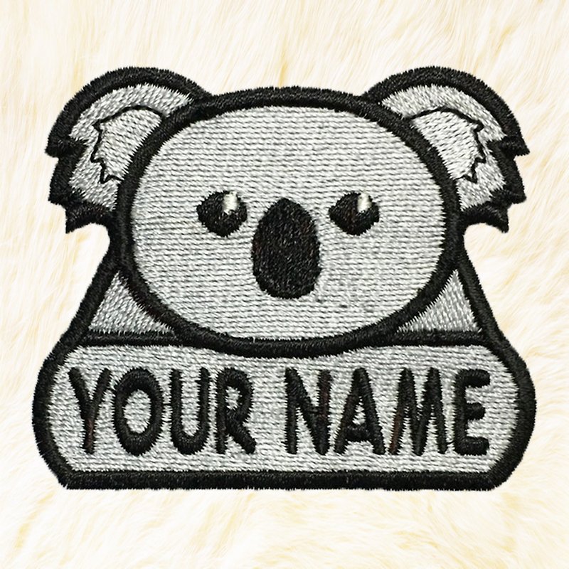 Koala Personalized Iron on Patch Your Name Your Text Buy 3 Get 1 Free - 編織/羊毛氈/布藝 - 繡線 灰色