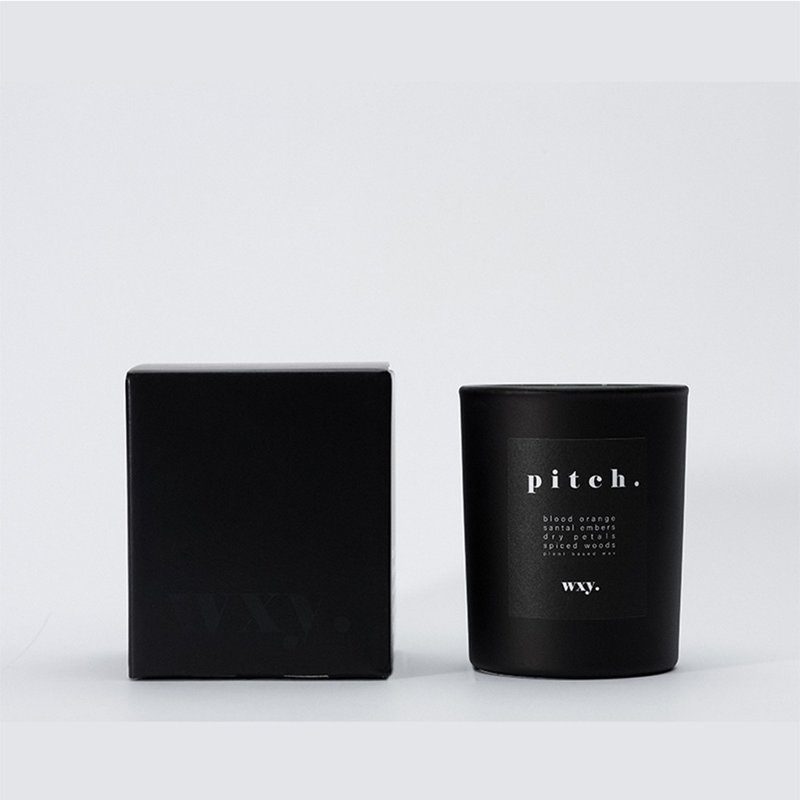 【福利展示品】英國 wxy 經典黑蠟燭- pitch. 血橙 & 檀香木 - 香氛蠟燭/燭台 - 玻璃 黑色