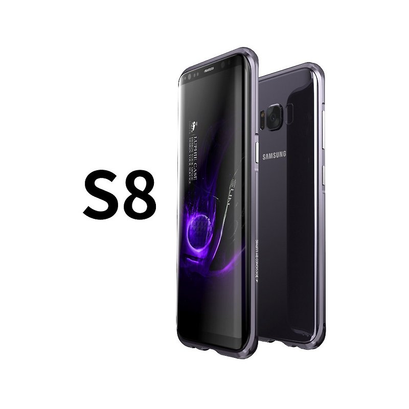SAMSUNG S8 aluminum-magnesium alloy drop metal frame phone shell shell - smoked purple gray - เคส/ซองมือถือ - โลหะ สีเทา