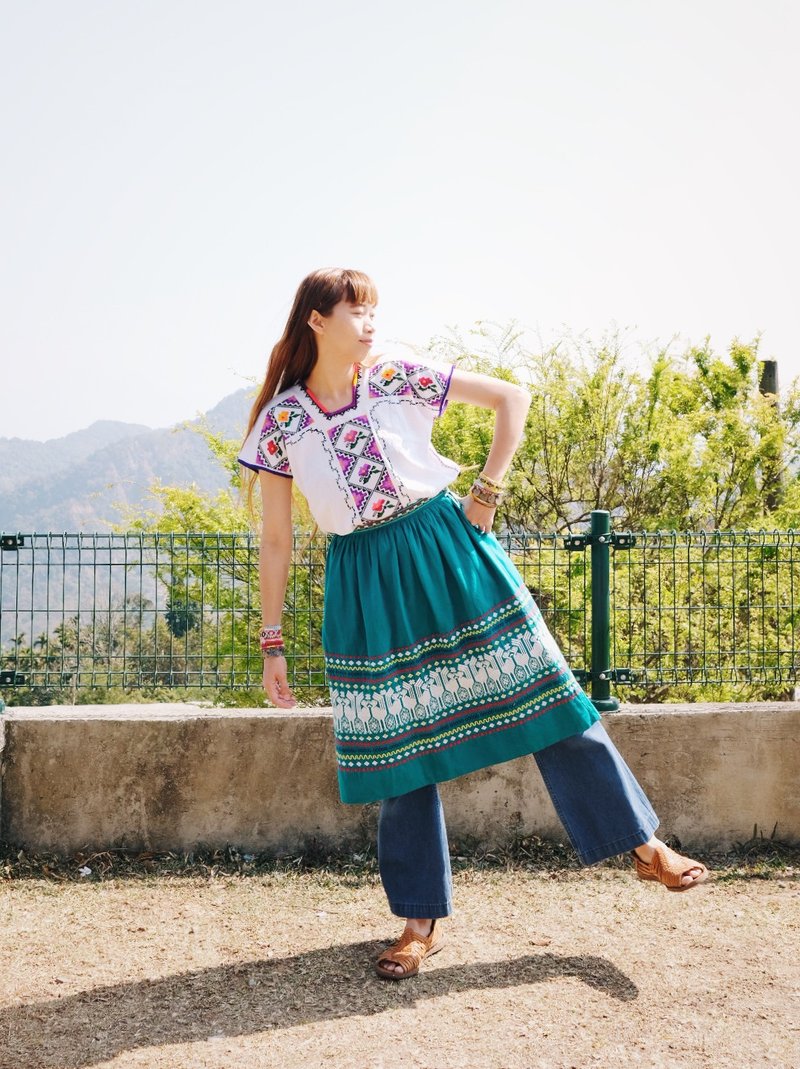 Vintage 瓜地馬拉手工刺繡半身裙 - 裙子/長裙 - 棉．麻 