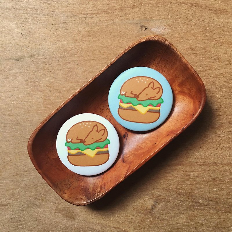 Deer Burger Badge - Two Sets - เข็มกลัด/พิน - พลาสติก ขาว