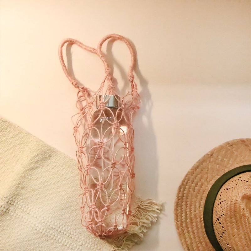 植編系列 - 環保櫻花粉麻繩提袋 - 飲料提袋/杯套 - 棉．麻 