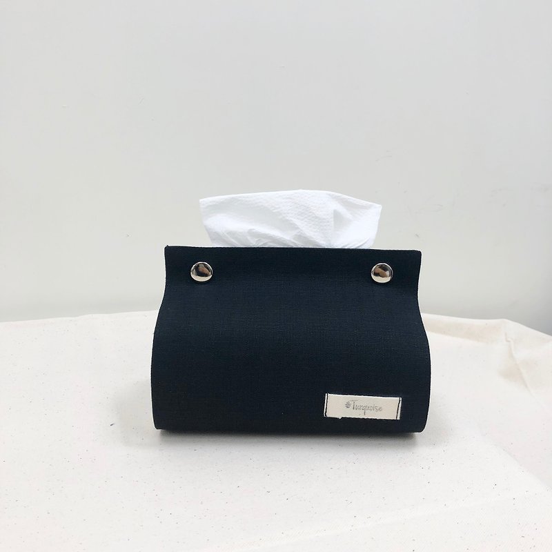Plain/Black Knot/Toilet Paper Overlay - Tissue Boxes - Cotton & Hemp 