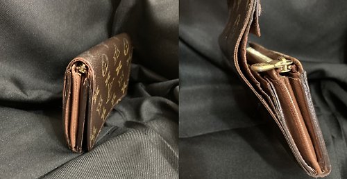 LOUIS VUITTON LV Antique Flap Buckle Wallet in Black Classic Water Ripple  Leather - Shop 1j-studio Wallets - Pinkoi