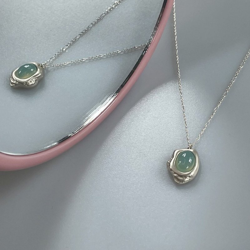Wave Gemstone Necklace no.40 - ネックレス - 金属 シルバー