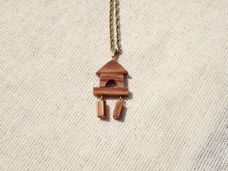 tsumiki-no-oshiro necklace - Necklaces - Wood Brown