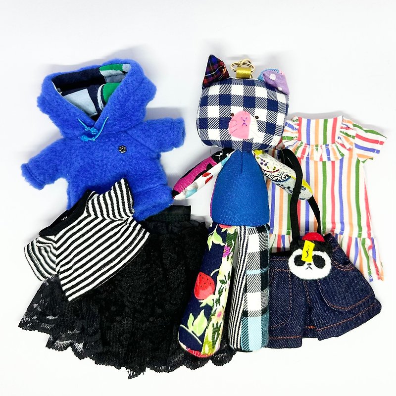 Nekojiro/cat stuffed toy/with charm/dress-up doll - Charms - Cotton & Hemp Multicolor