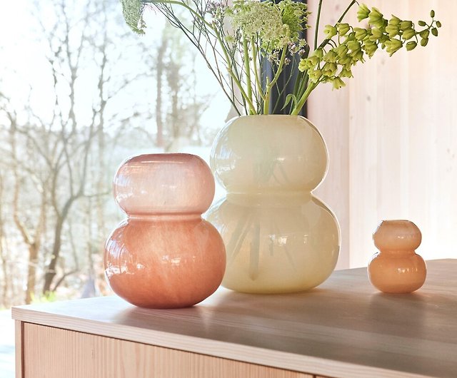 OYOY Lasi 手作りガラスひょうたん花器 / ウォームブラウン - ショップ