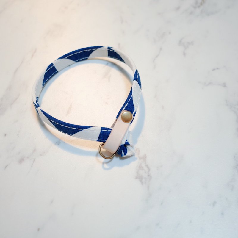 Cat collar, Pupu blue ring can be purchased with tag and bell - ปลอกคอ - ผ้าฝ้าย/ผ้าลินิน 