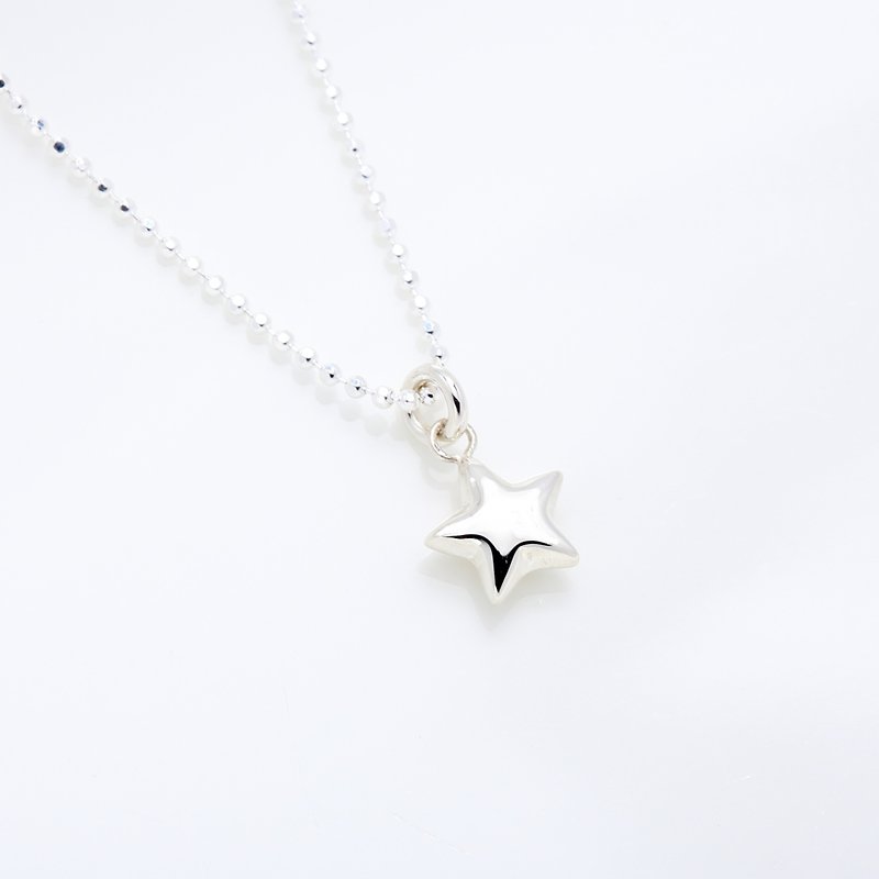 Lucky star s925 sterling silver necklace Birthday Valentine Day gift - Necklaces - Sterling Silver Silver