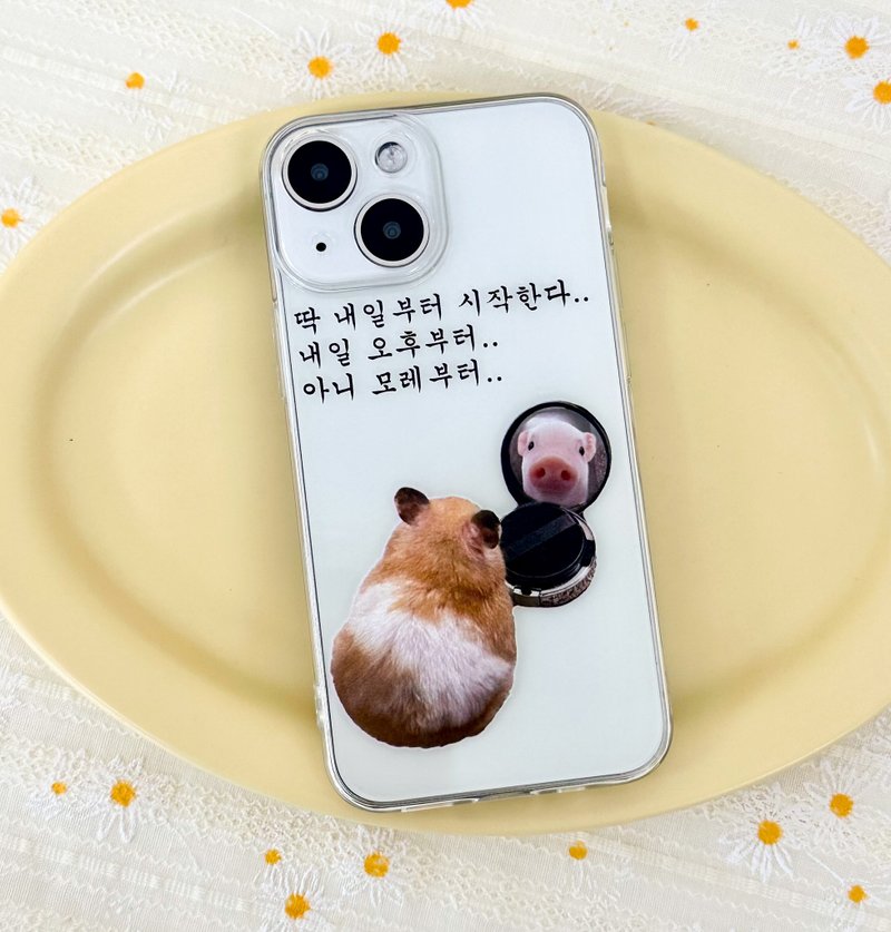 iPhone Galaxy Hamster anti-drop and scratch-resistant for Transparent Phone Case - 手機殼/手機套 - 塑膠 多色
