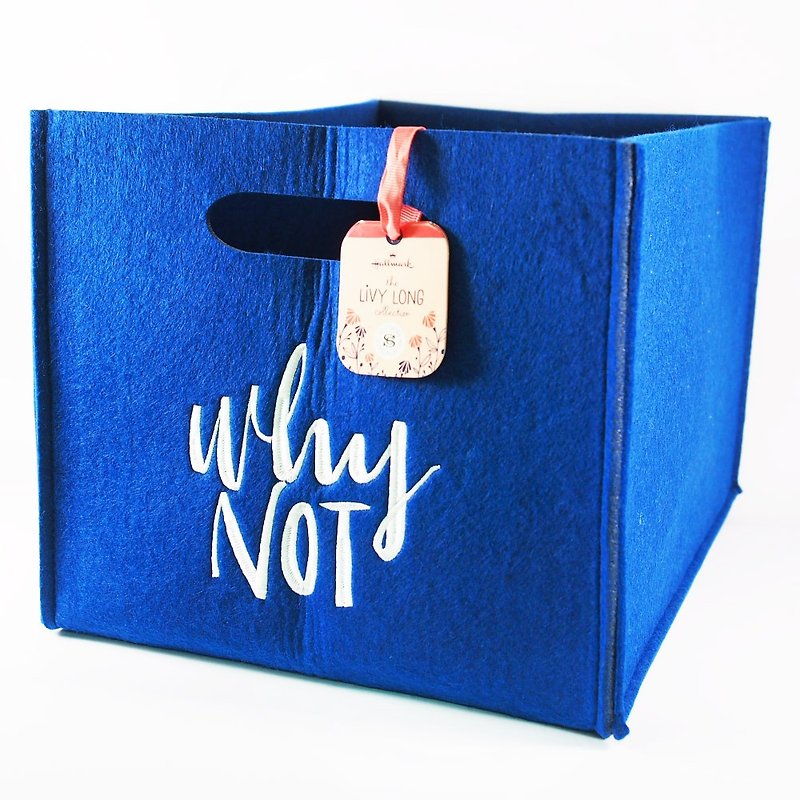 簡約風格不織布置物箱【Hallmark-Livy Long 系列設計師】 - 居家收納/收納盒/收納用品 - 其他材質 藍色