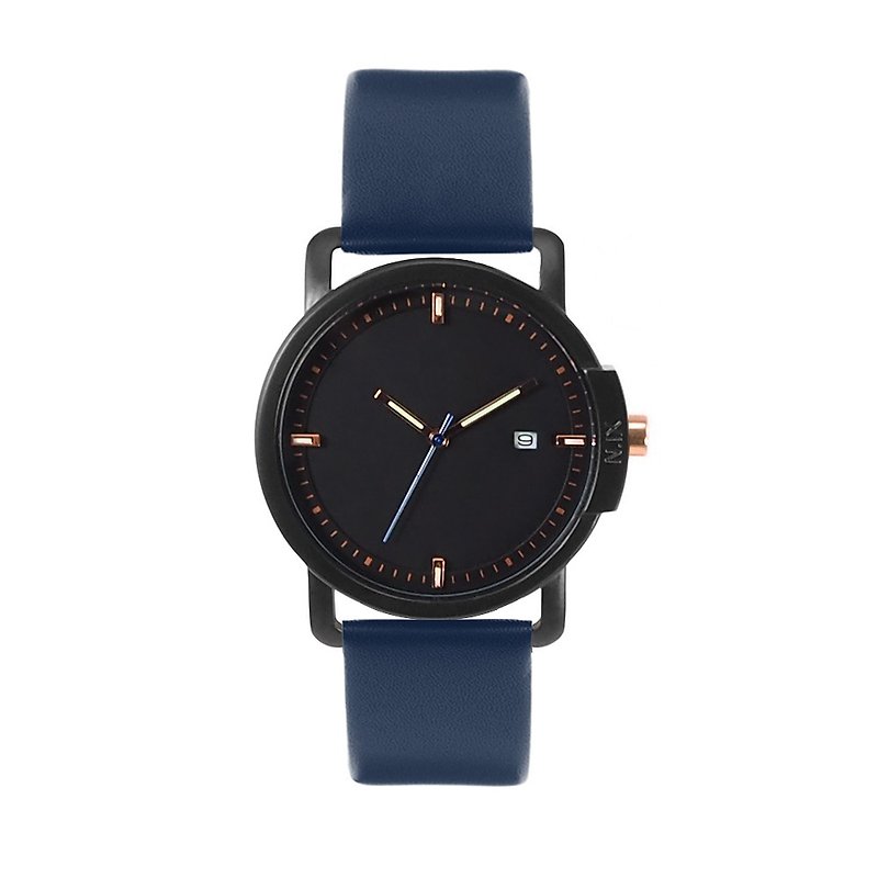 ミニマルウォッチ：オーシャンプロジェクト - オーシャン04-（青） - 腕時計 - 革 ブルー
