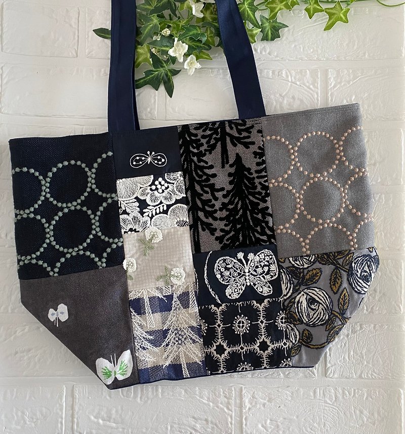 minaperhonen patchwork large size tote bag minaperhonen - Handbags & Totes - Cotton & Hemp 