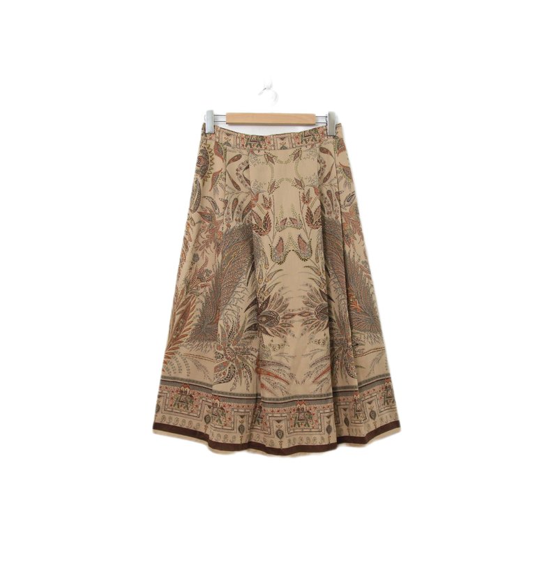 Back to Green-復古長裙 異國風 植物藤蔓 M-03// vintage skirt - 裙子/長裙 - 棉．麻 