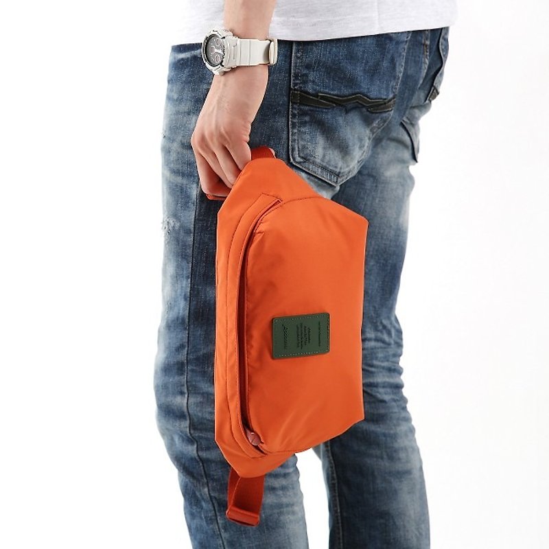MPL- City Light Brigade dual nylon pockets L- vitality orange, MPL22235 - กระเป๋าแมสเซนเจอร์ - เส้นใยสังเคราะห์ สีส้ม
