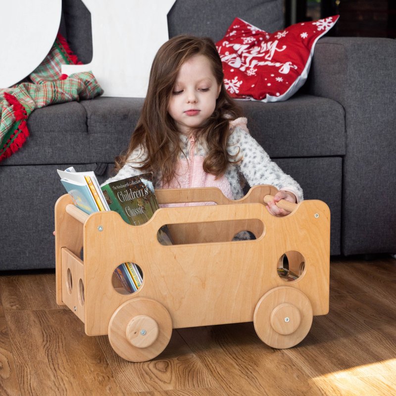 Wooden Box Storage with Wheels for Kids Toys - เฟอร์นิเจอร์เด็ก - ไม้ 