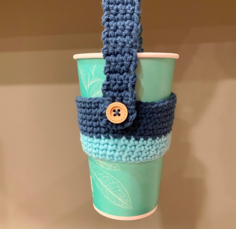 Handwoven drink cup cover/strap - Beverage Holders & Bags - Cotton & Hemp 