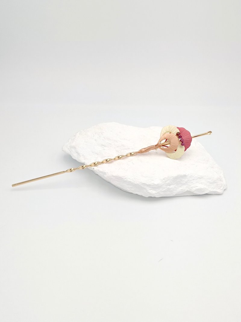 【Peony handmade silk flower hairpin C】Tang dynasty costume Hanfu kimono bride - Hair Accessories - Other Materials Multicolor